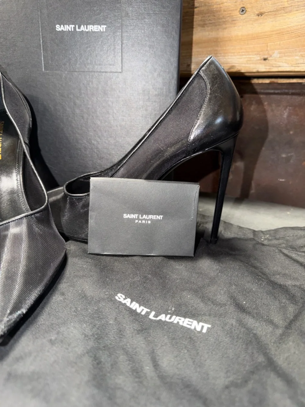 YSL Mesh 105 Anja Pumps Black - Picture 8 of 12